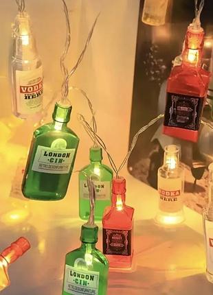 Незвичайна оригінальна гірлянда від батарейок пляшки алкоголю