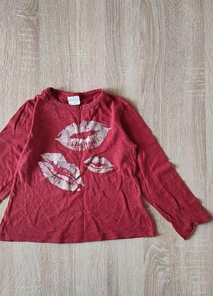 Кофта детская с принтом губ zara