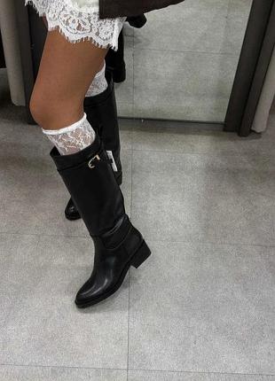 Чоботи високі жокейки zara