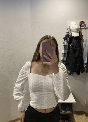 Корсетний білий топ з мереживом