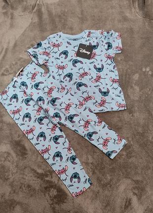 Нова піжама  стіч disney унісекс для хлопчика дівчинки р.92 бавовна