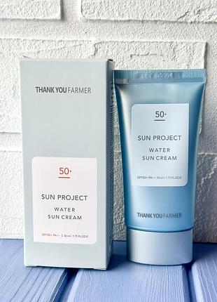 Thank you farmer sun project water sun cream spf 50 pa+ сонцезахисний водостійкий крем для обличчя