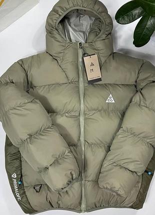 Пуховик nike acg дутая куртка найк асдж хаки теплый мужской пуховик
