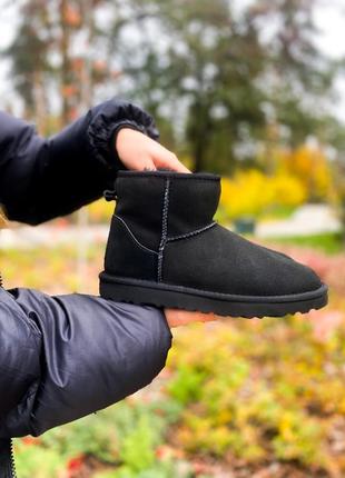 ❄️ ugg classic mini black❄️угги чёрные зимние с мехом10 фото