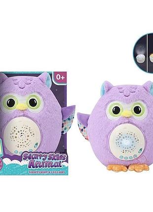 Детский ночник в виде совы с проектором и мелодиями, звуки сердцебиения, мелодии. в комплекте 3 сменных диска для проектора 1986-2