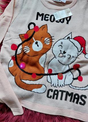 😺🎄☃️ милый свитер джемпер с котиками 6