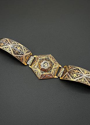 Вінтажний браслет в техниці дамаскін.