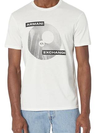 Armani exchange оригінал нова футболка pima cotton circle lines logo, розмір l