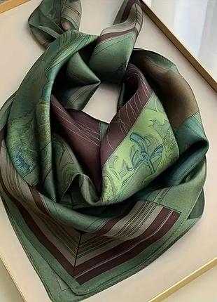 Сатинова жіноча шаль хустка палантин шарф штучний шовк 70/70 см