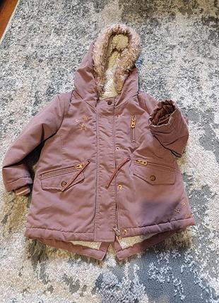 Теплая детская парка для девочки