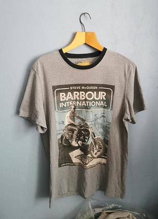 Футболка barbour international x steve mcqueen, вінтаж, розмір l (підійде m–l)