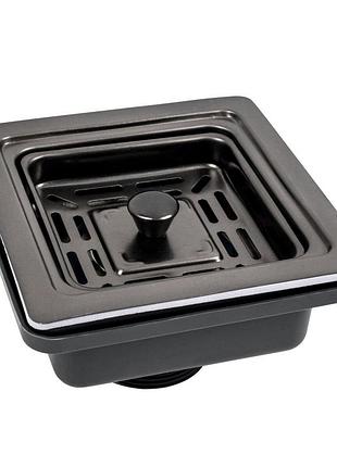 Верхняя квадратная часть сифона под мойку handmade (pvd черная)