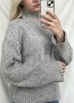 Светр під горло сірий h&m 3