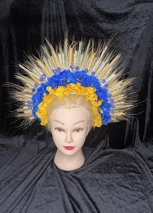 Вінок віночок обруч ободок голову колосками колосків пшеницею пшениці український жовто синій блакитний волошки волошками соняшники соняхи