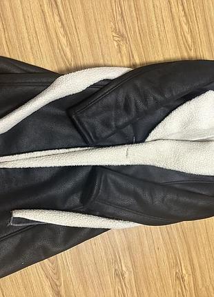 Дублянка куртка з еко шкіри з хутром