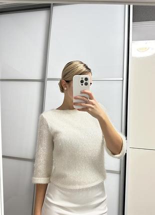 Молочна блузка з люрексу