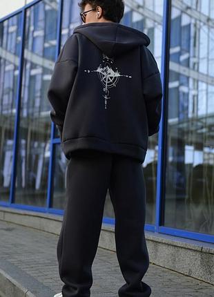 14-17 лет ультрамодный спортивный графит костюм в стиле streetwear на подростков