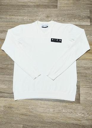 Мужской белый свитер john richmond размер m-l