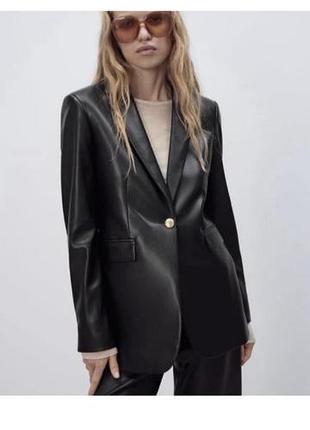 Кожаный  пиджак  zara  шкiряний пиджак  эко кожа