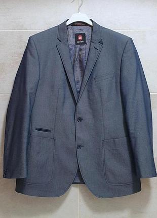 Club of gents - блейзер коттоновый - xl/2xl • 54/56 - синий металлик - мужской пиджак - п56 п54
