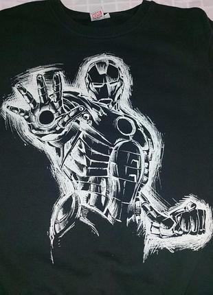 Чоловічий світшот толстовка бренд primark колекціоний marvel comics l  з принтом  iron man залізна людина 100% coton