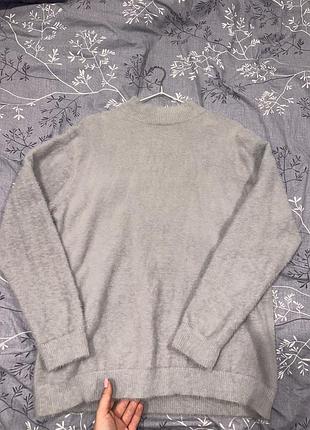 Светер пухнастий сірий світло сірий