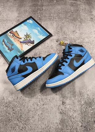 Кроссовки женские nike air jordan 1 blue black