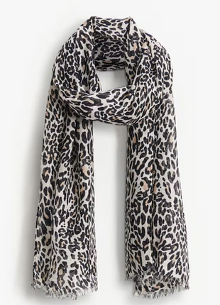 Легкий шарф/палантин в леопардовий принт