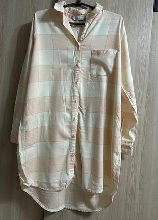 Подовжена сорочка з рукавами нічна халат