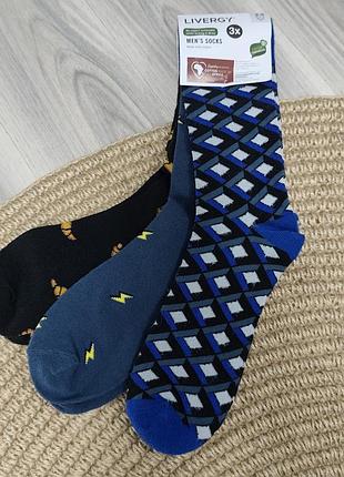 Носки мужские livergy с принтами 3 пары, 39–42
