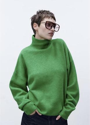 Зелений светр mohito з високим коміром, розмір l