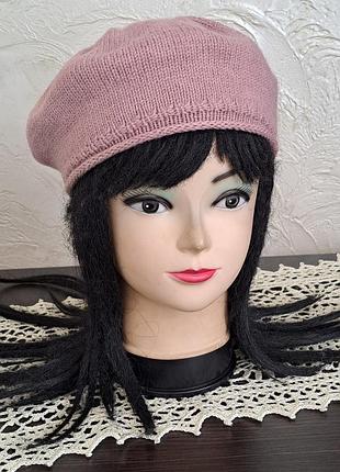 Берет із кашеміру кольору зів"ялої троянди