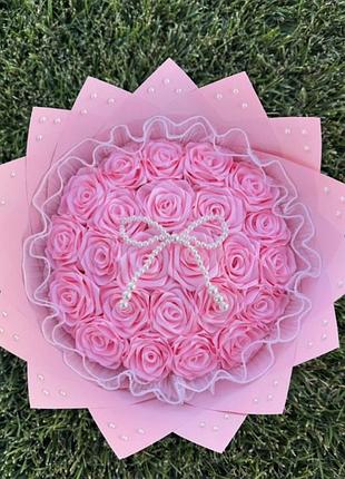 Букет из атласной ленты роз декоративный цветы из атласной ленты подарок девушке
