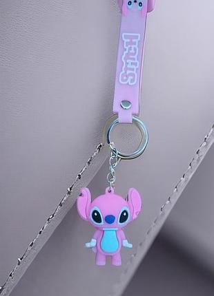 Брелок stitch (стич) з м'якого пвх для ключів і аксесуарів, рожевий