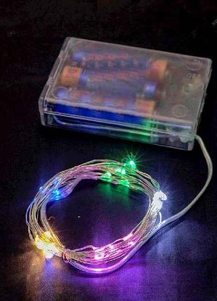 Гирлянда роса 50led мульти 5м на батарейках 1977-01 тм китай