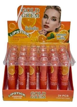 Гигиеническая помада 5г 3382 fashion orange 1шт тм gold grem