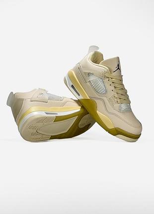 Кросівки nike air jordan 4 beige/yellow