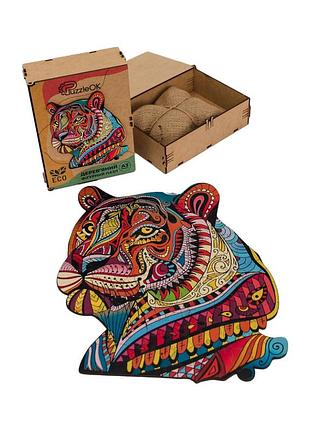 Фигурный деревянный пазл a3 "загадочный тигр" puza3-03110, 129 деталей