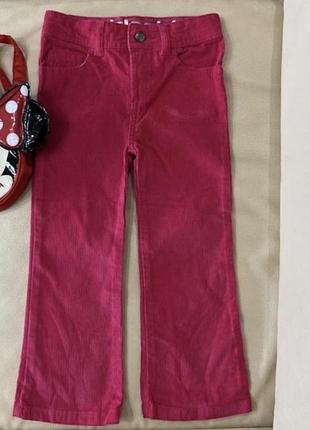 Шикарні штани - кльош вельветові на дівчинку 3-4 роки ріст 98-104 малинові стан ідеальний