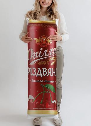 Дакимакура, пиво, опилля риздвяне зимняя вишня темное (подушка обнимашка) 120*40 см лутшая с быстрой доставкой по украине