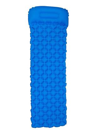 Матрас для палатки надувной походный 190х55х3 см туристический матрас синий sj-0084bl