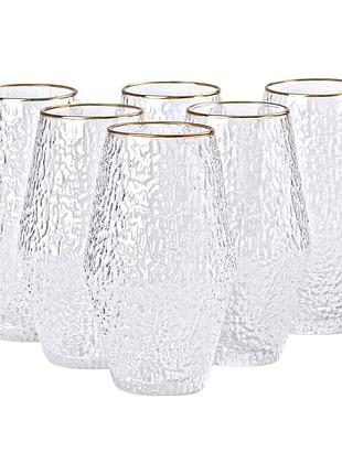 Набор из 6 стаканов, 600 мл, для лимонада, воды, сока и коктейлей hp-16-2