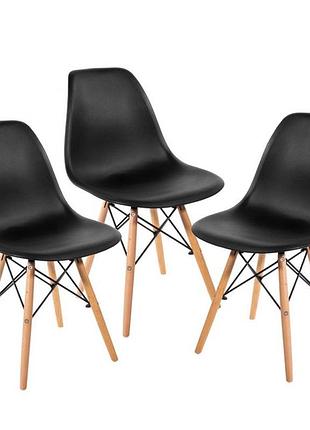 Крісло для кухні на ніжках bonro в-173 full kd чорне (3 шт)