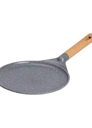 Алюминиевая блинная сковорода с мраморным антипригарным покрытием ø 26 см, толстое дно mgc серый hp-4-429g