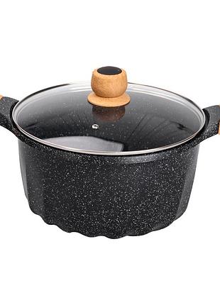 Велика алюмінієва каструля з кришкою, діаметр 28 см, з антипригарним покриттям, 8 літрів hp-4-434b