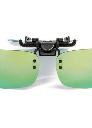 Полярезационная накладка на очки (green mirror), зеркальная зеленая для оптимизации визуального восприятия в ярких условиях