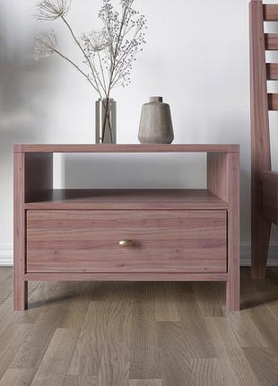 Тумба прикроватная из дерева mebigrand детройт 60х44х40 см орех лесной (mbg-21390)