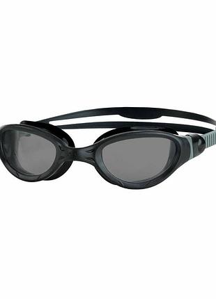 Окуляри для плавання zoggs phantom 2.0 чорно-сірі лінзи темні найкраща ціна з швидкою доставкою по україні