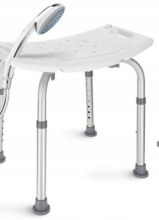 Стілець-табурет 4fizjo для ванної та душу, регульований white/grey (p-5905973403399) найкраща ціна з швидкою доставкою по україні