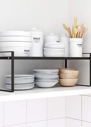 Кухонна додаткова поличка, підставка, стелаж під мікрохвильовку або в шафу металева 51 см